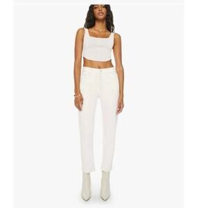 Mother The Tomcat Ankle Jeans Cream Puff Off White Size 29
